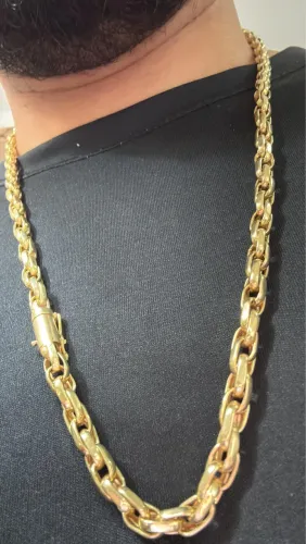 Cordão de ouro 18k modelo elo duplo