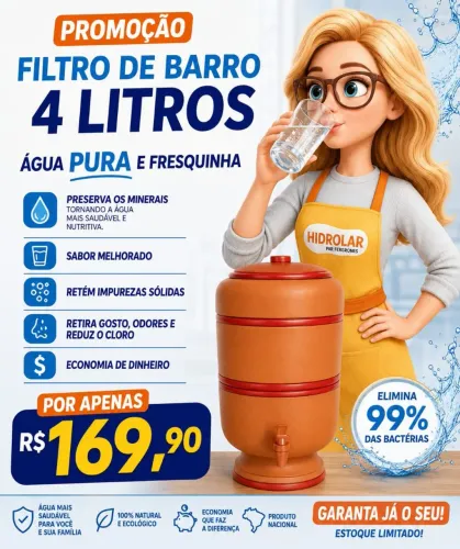 Filtro de água de barro o melhor