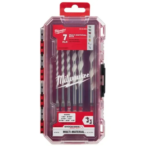 Kit Brocas Multimateriais Shockwave C/ 07 Pçs Milwaukee 48-20-8899