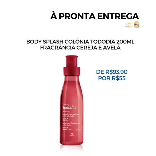 Body Splash Colônia Cereja e Avelã Natura Tododia