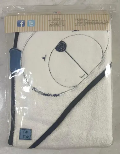 Kit Bebê c/2 peças (1 toalha de banho e 1 esponja atoalhada), cor neve - off white