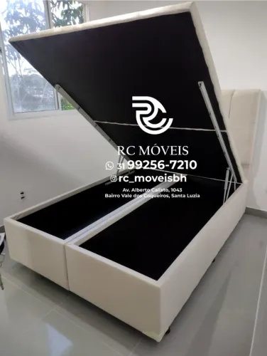 Cama Box Baú Casal 1,38x1,88 Bipartida Blindada - Pistão a Gás | Direto da Fábrica