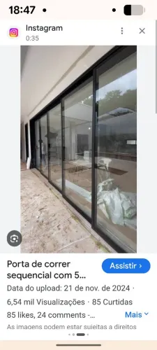 Porta balcão linha Gold 5 m