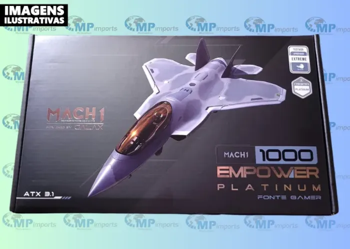 Loja MP Imports: Fonte MACH1 EMPOWER, 1000W, 80 Plus Platinum, Modular, PFC Ativo