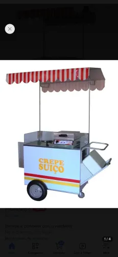 Carinho de crepe com a crepeira 
