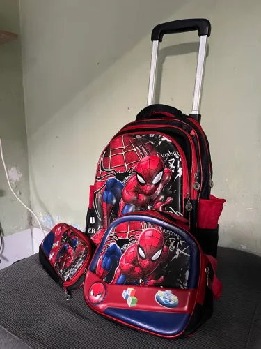 Bolsa de carrinho do homem aranha com lancheira e estojo