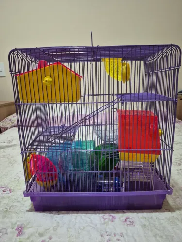 Gaiola labirinto 2 andares para Hamster c/ 45 peças de tubos