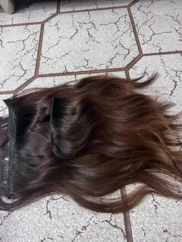 Mega hair natural, castanho acobreado