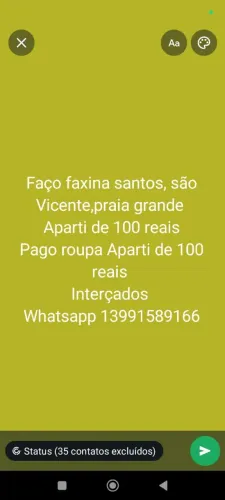 Faço faxina e lavo roupas