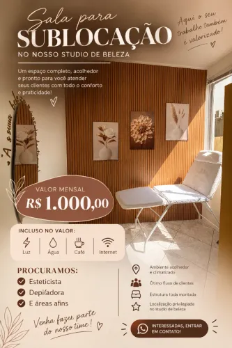 Sublocação de sala para atendimento