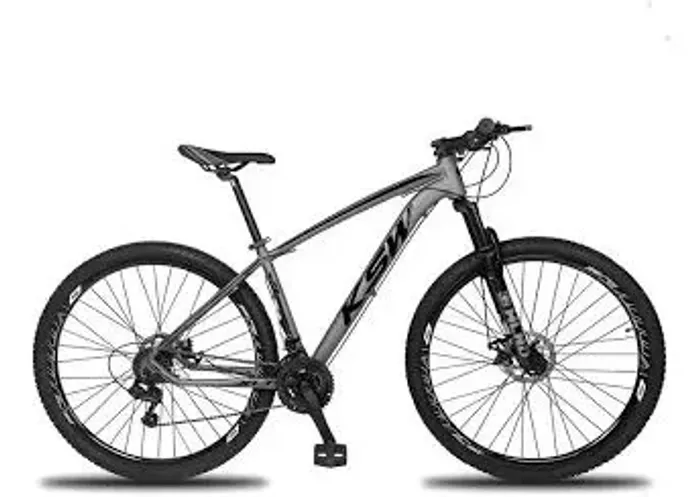 Bicicleta Aro 29 Mtb Ksw 24 Marchas Shimano e Freios a disco, cor Grafite/Preto, quadro 17