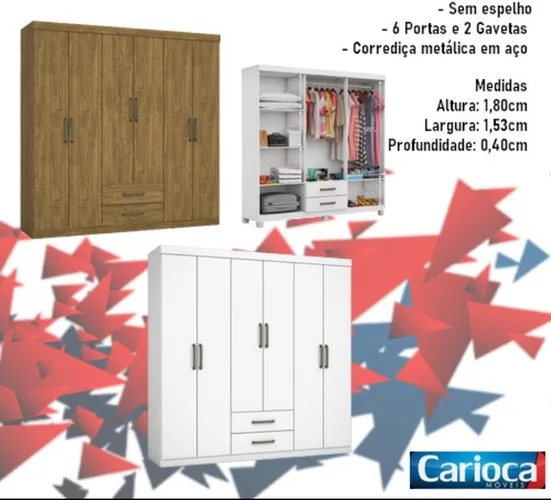 Quarto roupeiro 6 portas 