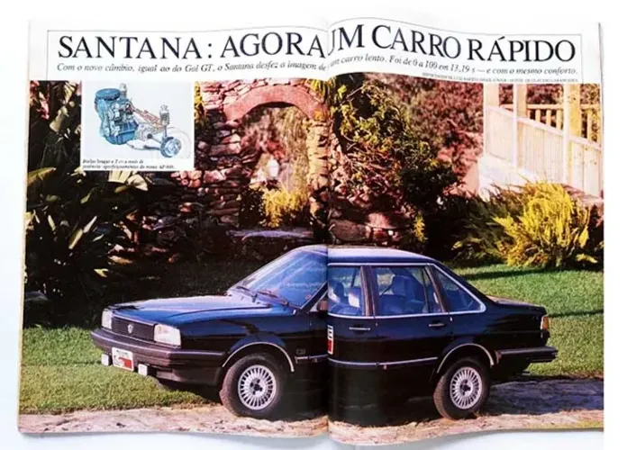 VW Santana CD 1986 - Revista Quatro Rodas com teste