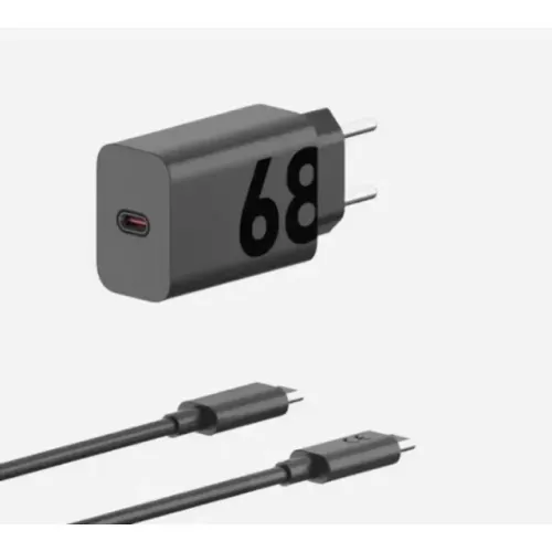 Carregador Turbo Duo 68w Para Motorola Com Cabo Usb-c Type C
