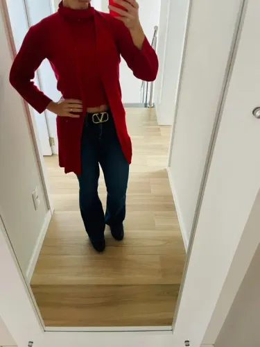 Casaco lã twin set com blusa