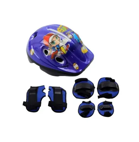 Kit 5 Pç Proteção Capacete Joelheira  Cotoveleira  Aih19-129