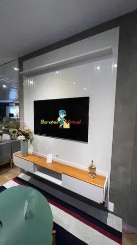 Home Suspenso Oslo Com Bancada Off White Para Tv De Até 75 Polegadas - Em Oferta
