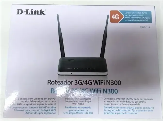 Roteador Adsl 3G/4G Wifi N300 D-link *Modem não Incluso*