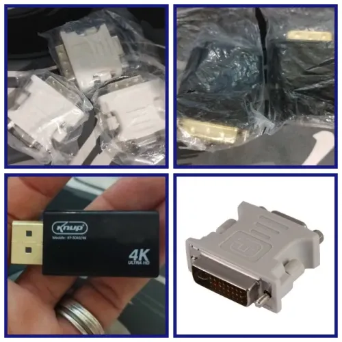 Adaptadores dvi vga hdmi display-port novos/zerados