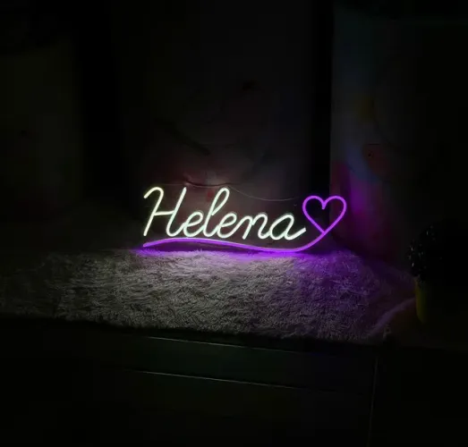Luminária Painel Neon Led - Nome Personalizado até 8 Letras 17x65cm