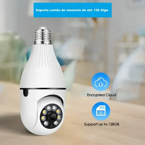 Câmera Bulbo Ip Wi-fi 360 Graus IcSee 3 Megapixels