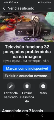 Televisão 32 polegadas funcionando