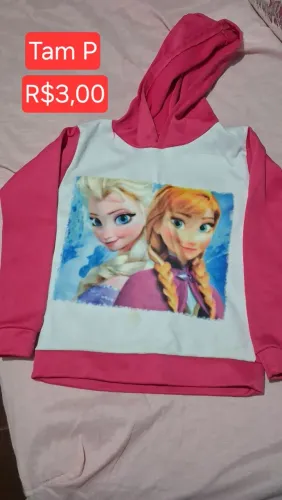 Blusa de Moletom Infantil Frozen - Tam P