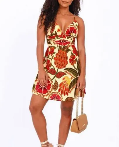 Vestido curto Brasil artesanal farm