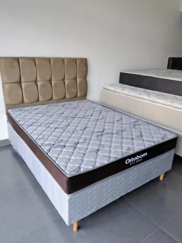 BASE + COLCHÃO ORTOBOM D33 COM FRETE GRÁTIS