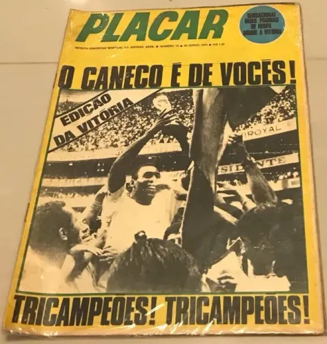 Revista Placar histórica do título da Copa do mundo de 1970. 