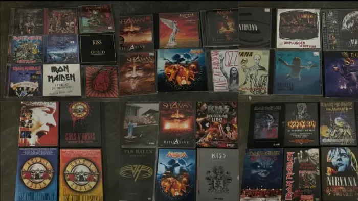 Coleção cd e dvd iron maiden Guns N? Roses nirvana