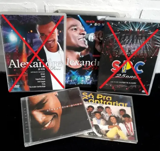 Coleção Alexandre Pires e Só Pra Contrariar Spc 3 Dvds + 2 Cds