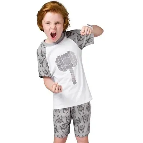 Pijama Curto Infantil Thor Metalizado