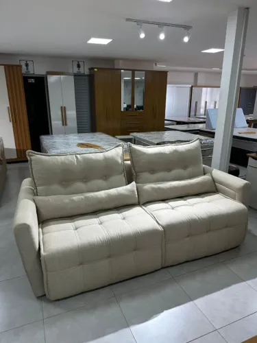 Sofá 2 Lugares Bege Confortável