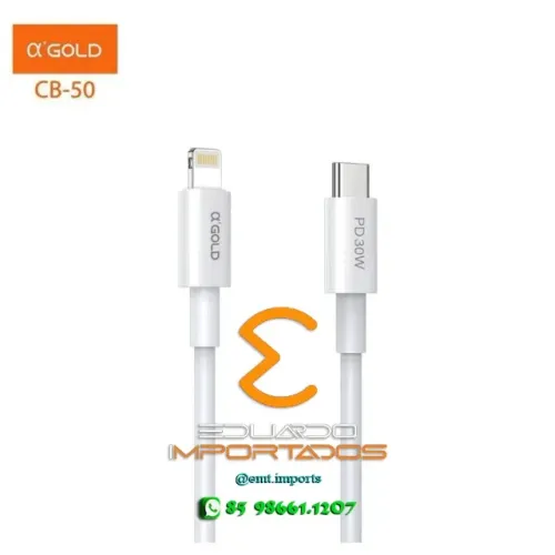 Cabo Tipo C Para Iphone Lightning 30W 1 Metro Agold CB50