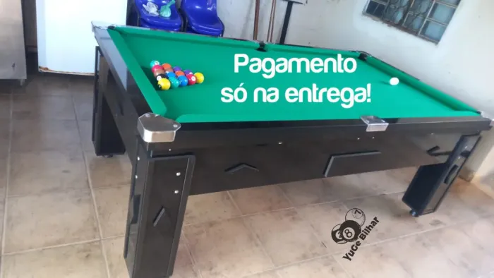 Mesa de sinuca residencial campo de pedra ardósia pagamento só na entrega 