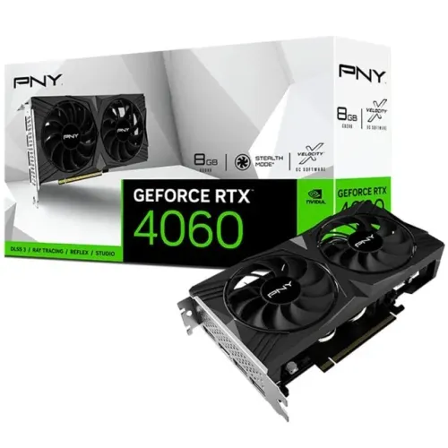 Placa de Vídeo Nvidia GeForce PNY RTX 4060 Verto Dual Fan, 8GB, GDDR6, DLSS 3, 128 BITS