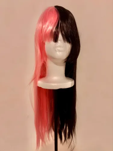 Peruca Preta e Rosa Draculaura Monster High