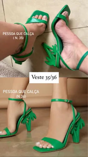 Sandália verde salto de coqueiro t.35/36