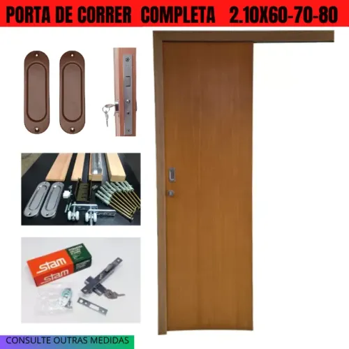 Porta de Correr celeiro Completa 2.10x82 - Pagamento apenas na entrega - frete a/c