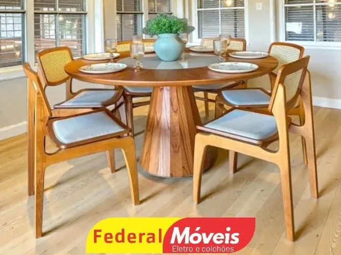 Mesa de jantar centro giratório 1,50m