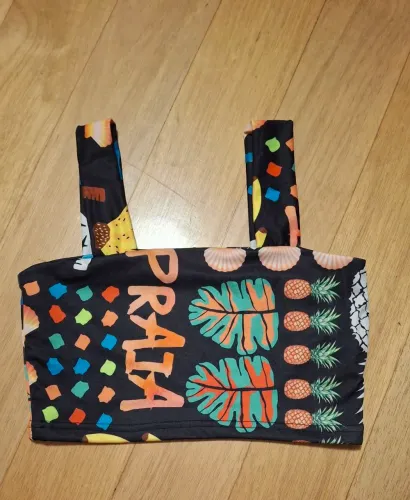Top de Praia Estampado - PRATA