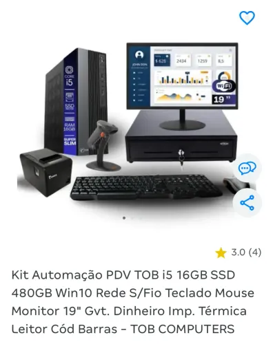 Kit Automação PDV TOB i5 16GB SSD 480GB