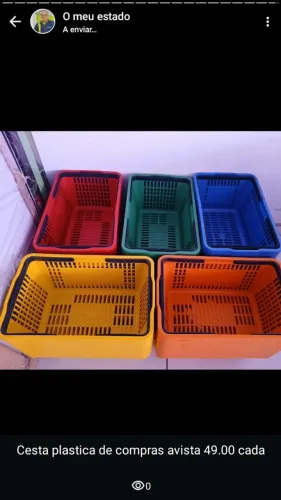 CESTA DE COMPRAS E CESTO EMPILHAVEL P LOJA * 