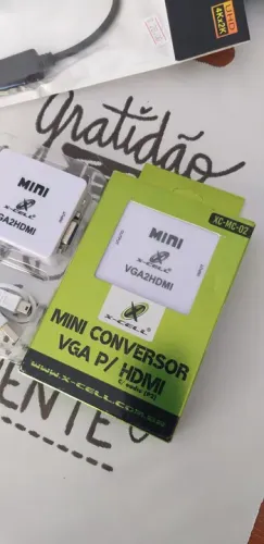 Conversor Mini VGA para HDMI com áudio