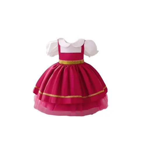 Vestido marcha e urso 9-12 meses Infantil Luxo Festa Princesa Vermelho