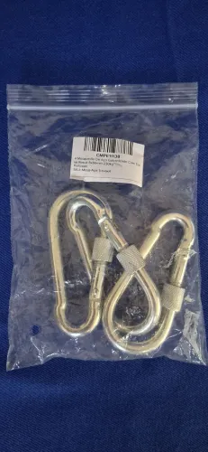 Mosquetão de aço galvanizado 8x80mm com trava rosca