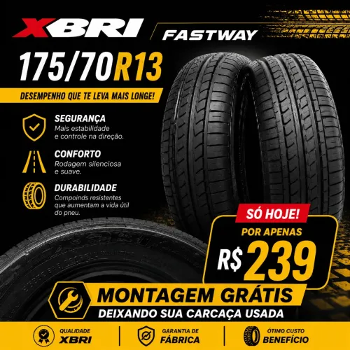 Pneu X-Bri 175 70 13 NOVO
