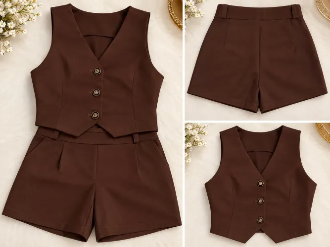 CONJUNTO COLETE DE ALFAIATARIA