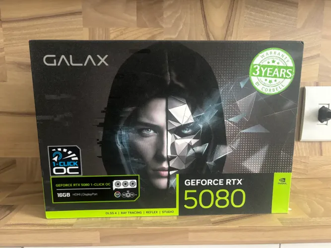 RTX 5080 GALAX 1-Click OC 16GB GDDR7 - Nova na caixa | Blackwell + DLSS 4